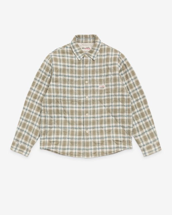Stüssy Men's Quilted Plaid Shirt Jacket - Olive