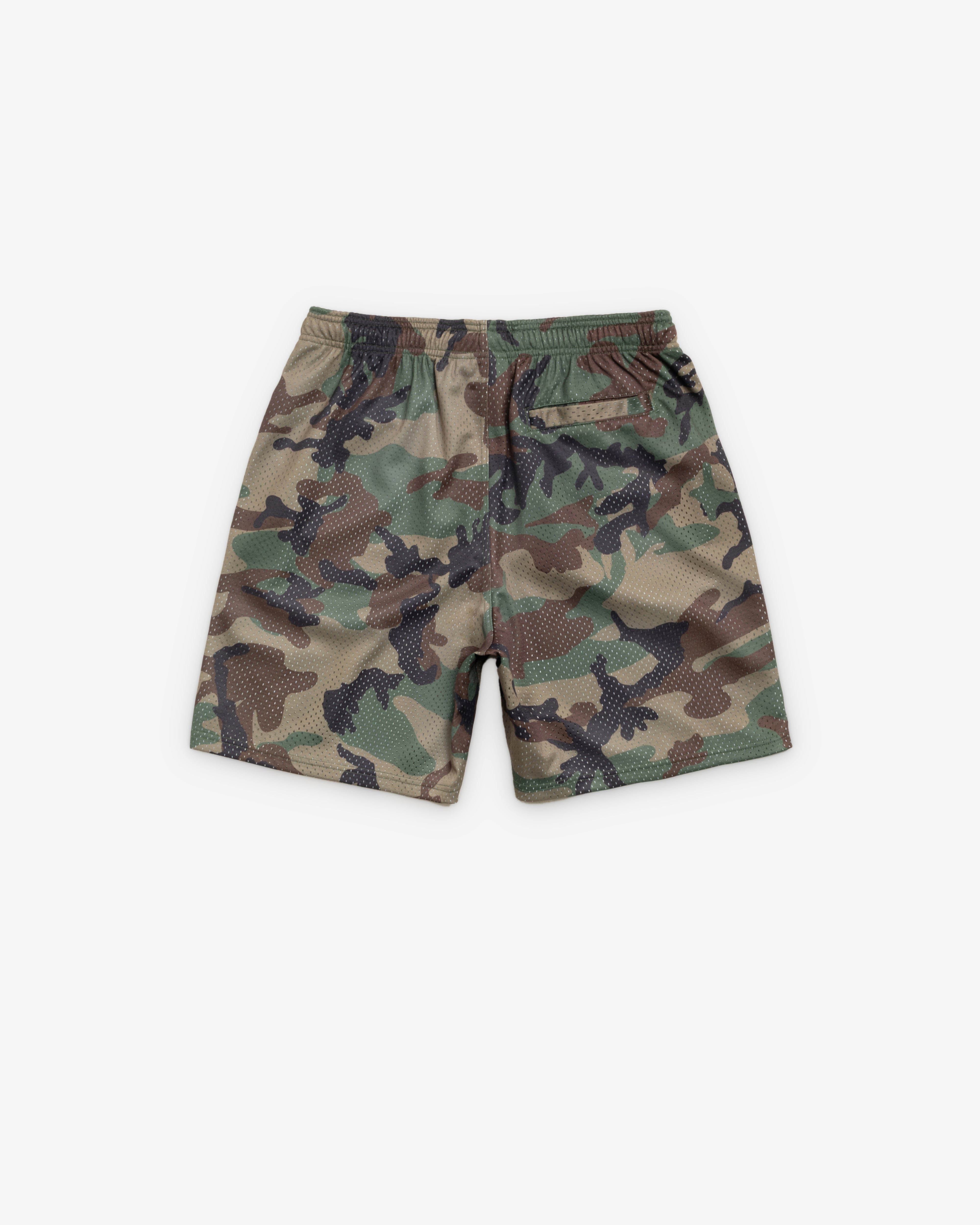 Stüssy: Men's Mesh Short Basic (Wood Camo) | DSML E-SHOP