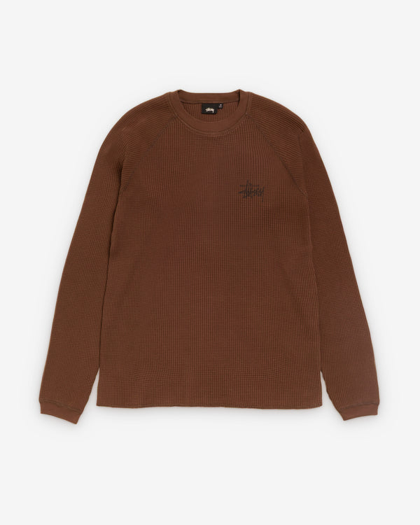 Stüssy - Men's Raglan Thermal Basic Stock - (Brown)
