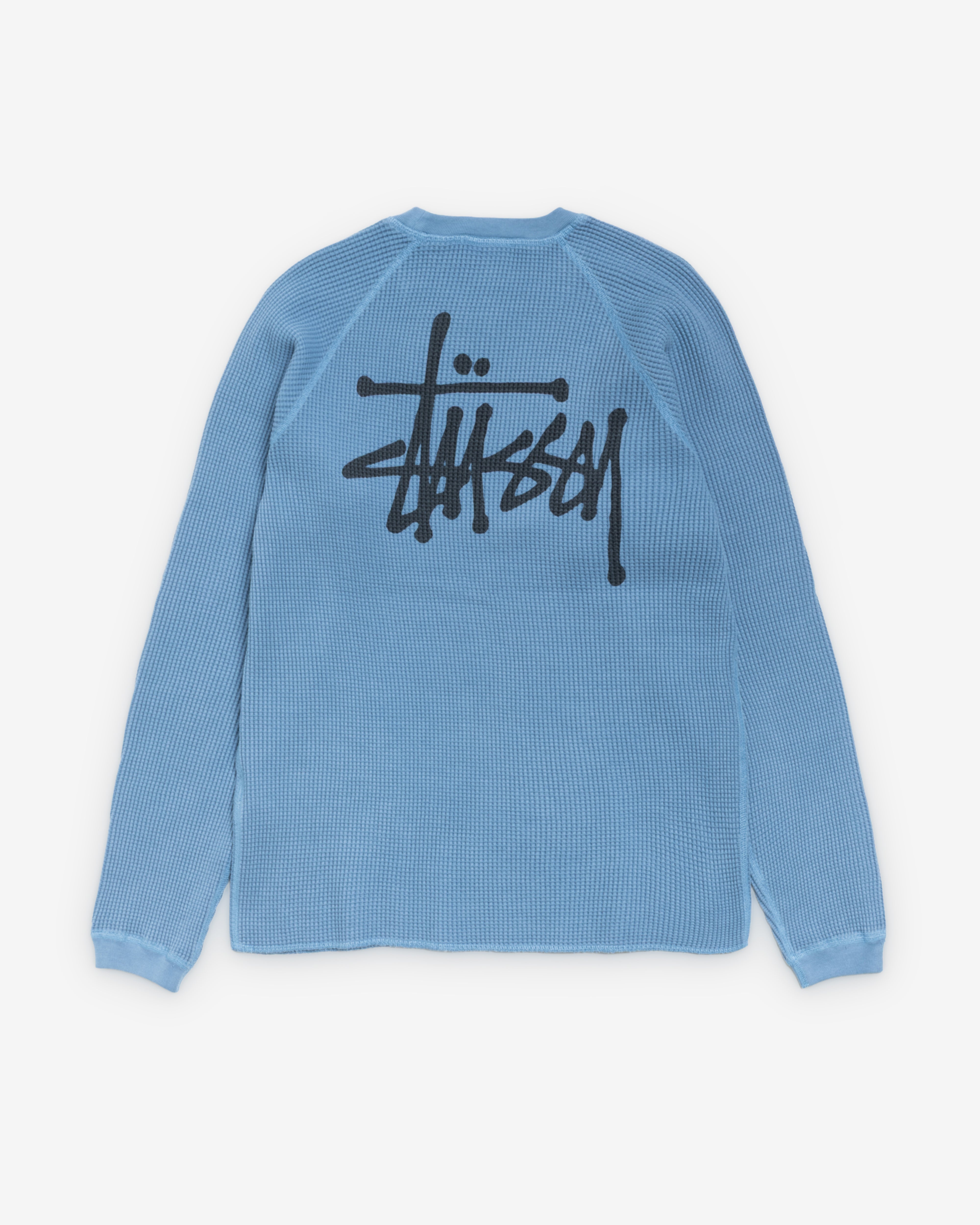 Stüssy: Men's Raglan Thermal Basic Stock (Dust Blue) | DSML E-SHOP