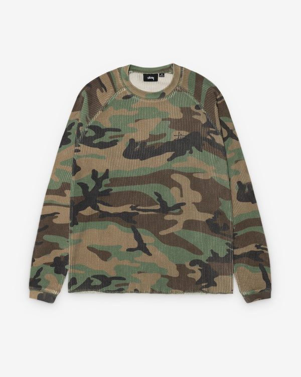Stüssy - Men’s Raglan Thermal Basic Stock - (Woodland Camo)