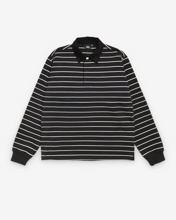 Stüssy - Men's Striped Rugby - (Black)