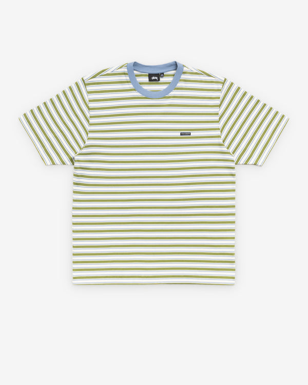 Stüssy - Men's Beach Stripe Short Sleeve - (Moss)