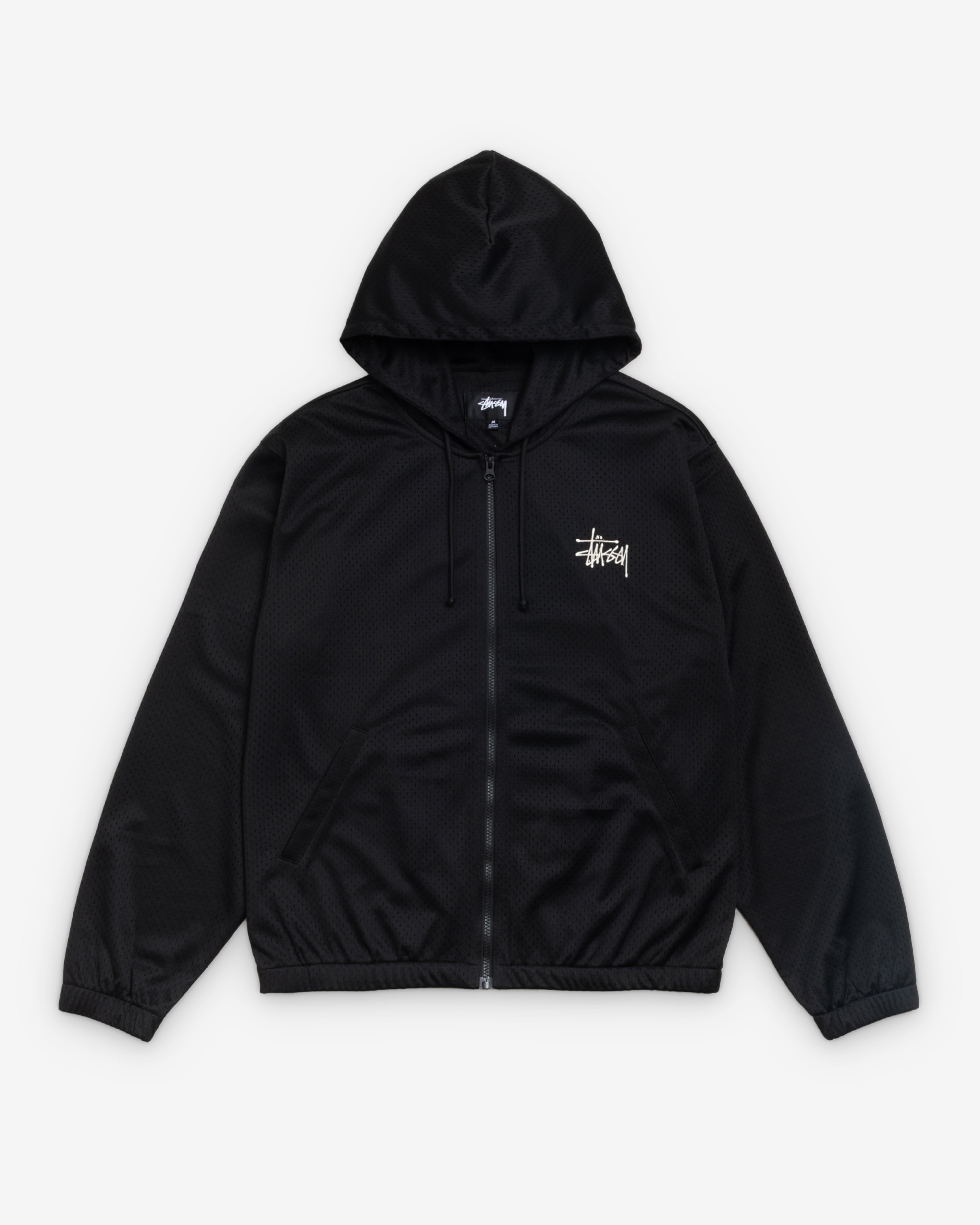 Stüssy: Men's Athletic Mesh Zip Hood (Black) | Dover Street Market