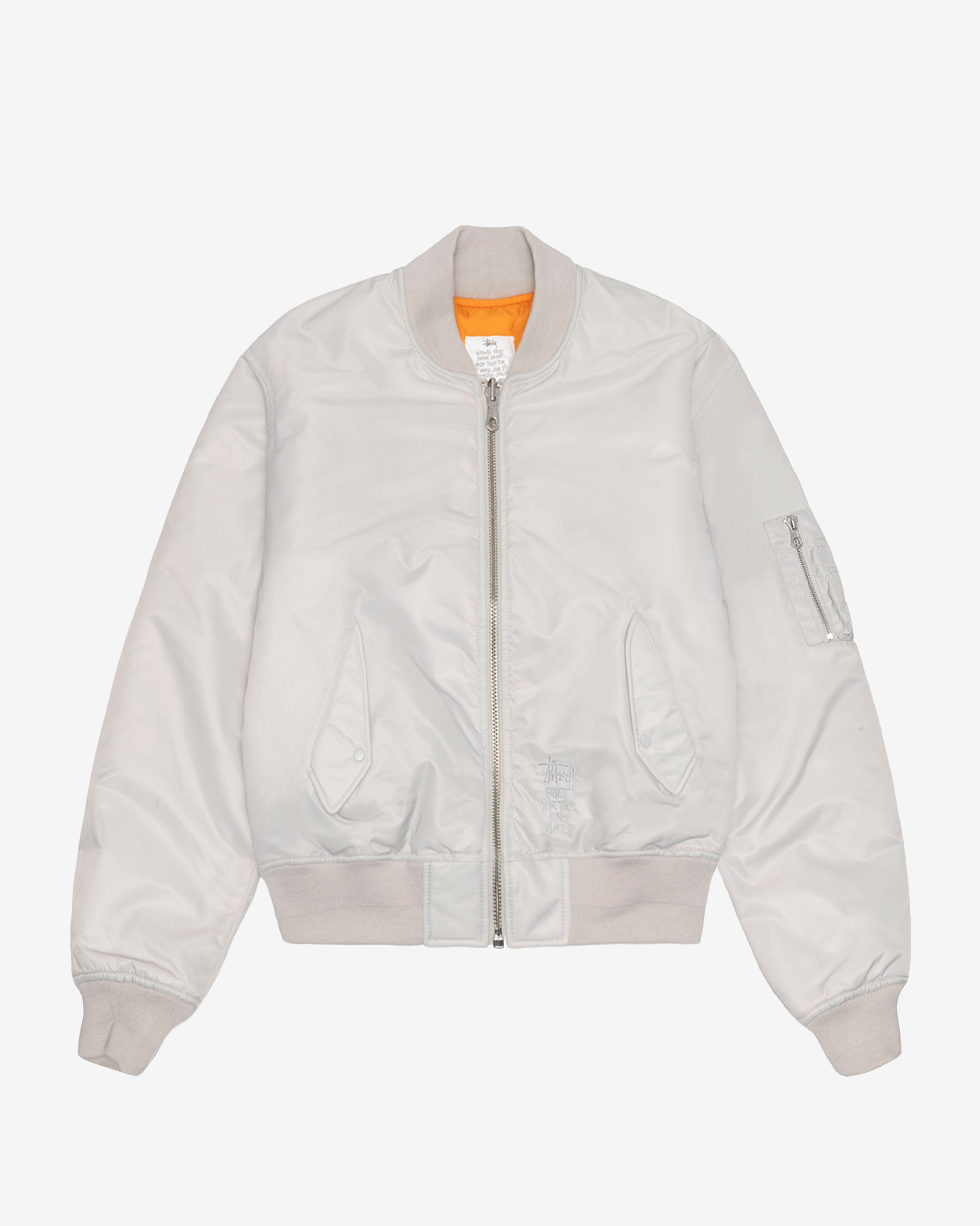 Stüssy: Men's Built Bomber Jacket (Grey) | DSML E-SHOP