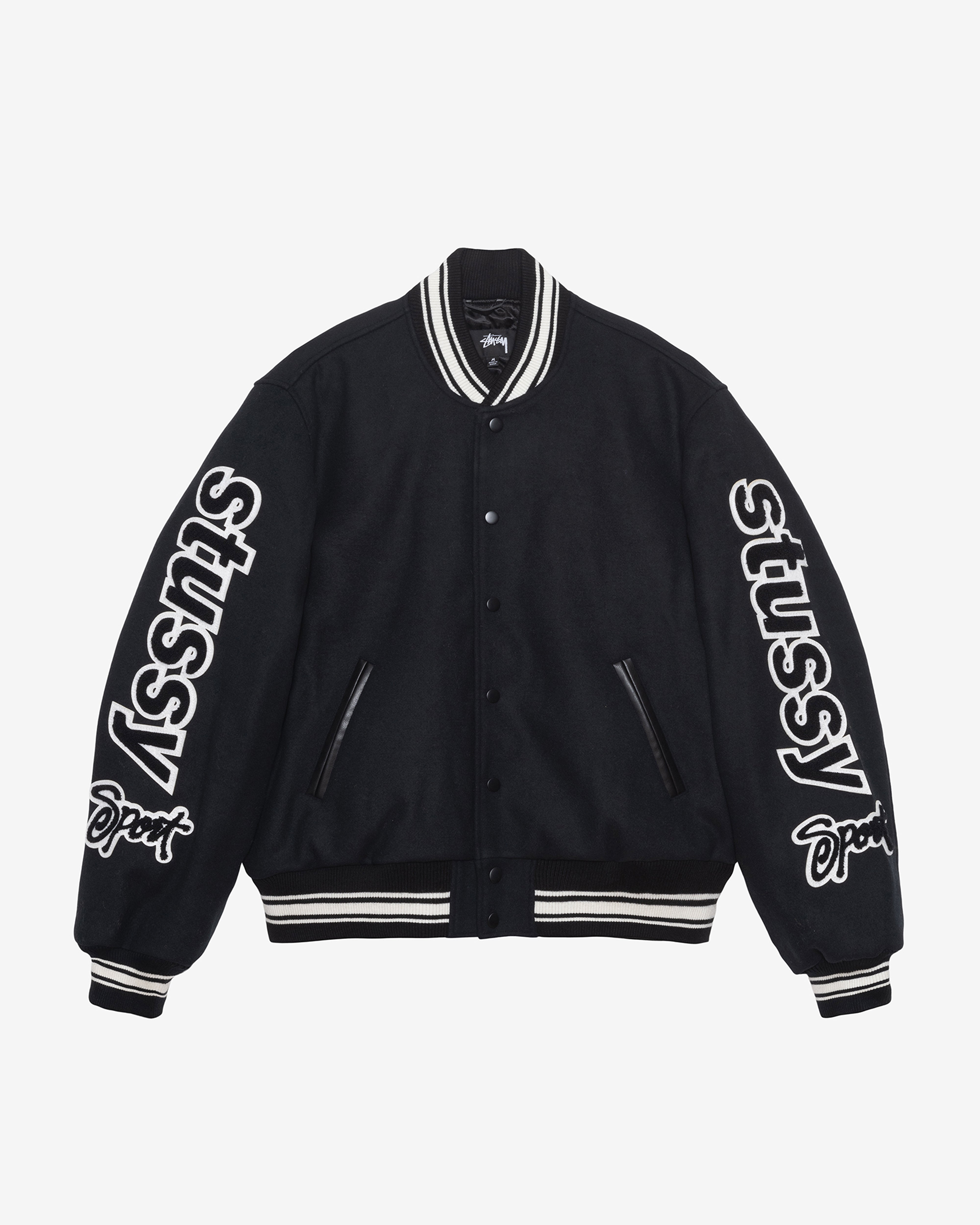 Stüssy: Men's Varsity Jacket Competition (Black) | DSML E-SHOP