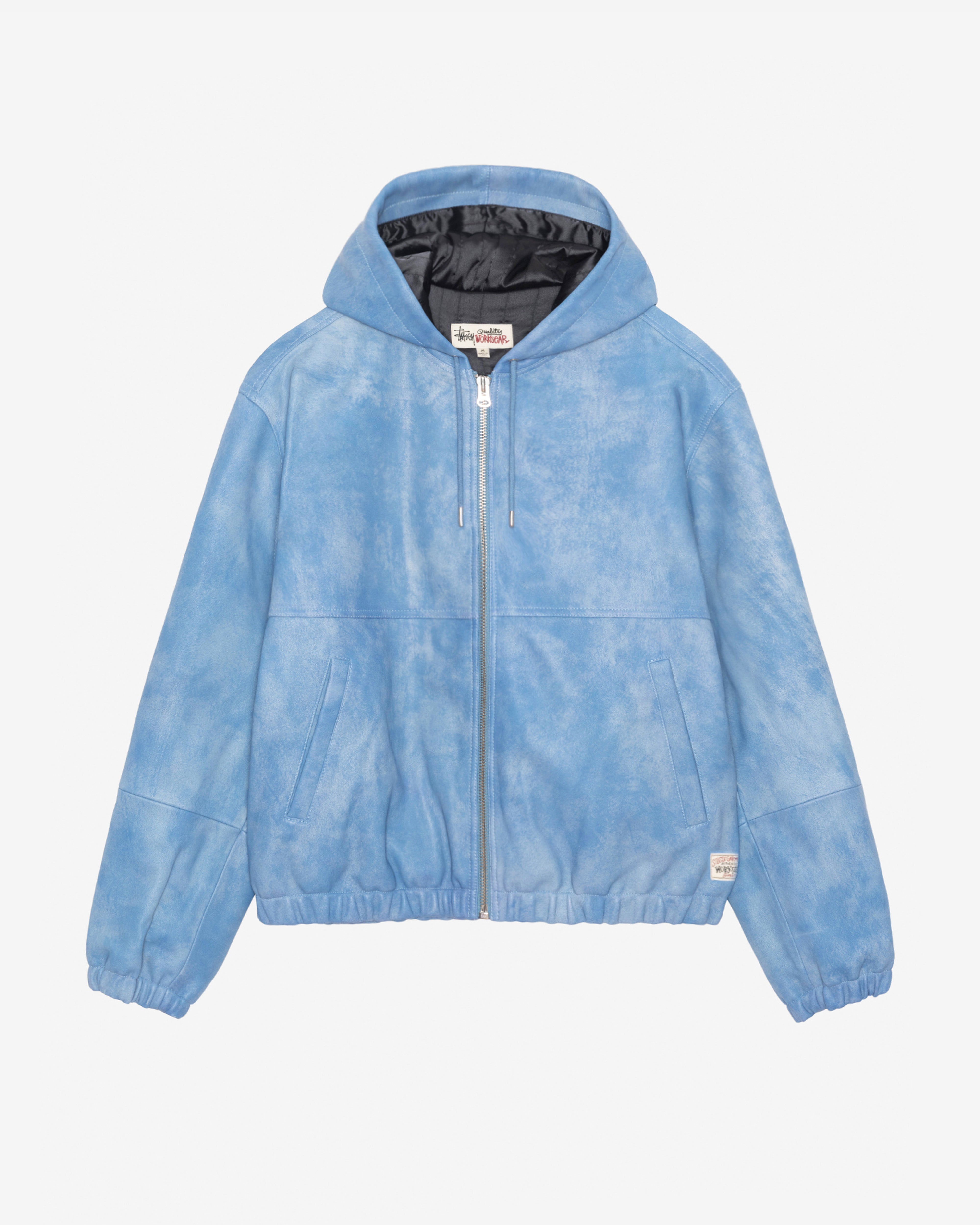 Stussy - Men's Work Jacket Stonewash Leather - (Washed Blue)