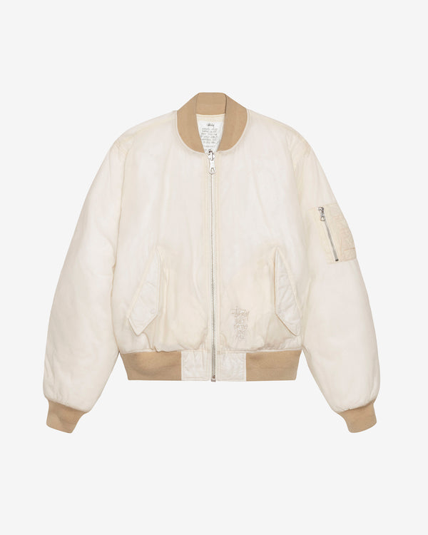 Stüssy - Men's Built Reversible Waxed Bomber Jacket - (Cream)