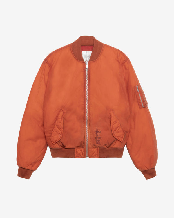 Stüssy - Men's Built Reversible Waxed Bomber Jacket - (Rust)