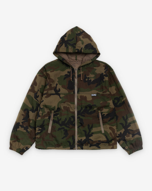 Stüssy - Men's Layered Mesh Hooded Jacket - (Woodland Camo)