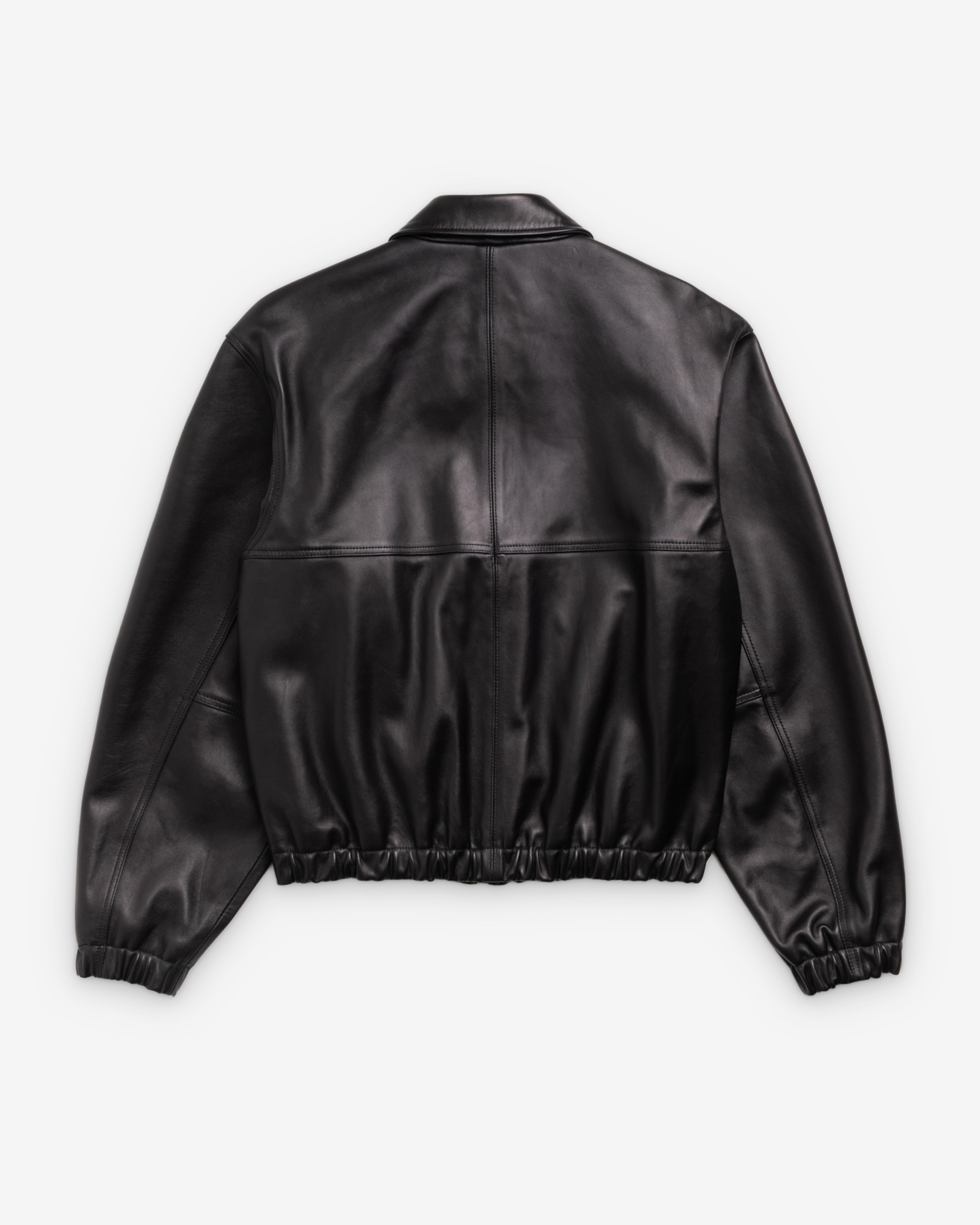 Stüssy: Men's Leather Work Jacket (Black) | Dover Street Market London