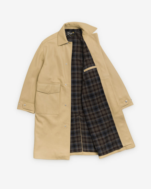 Stüssy - Men's Leather Duster - (Sand)