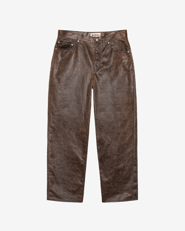 Stussy - Men's Big Ol Coated Cotton Trousers - (Dark Brown)