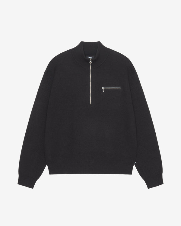 Stüssy - Men's Half Zip Mock Neck Sweater - (Black)