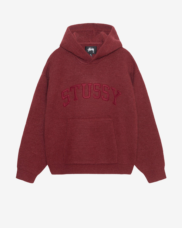 Stüssy - Men's Felt Patch Knit Hood - (Burgundy)