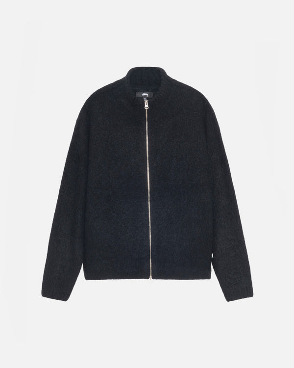 Stüssy - Men's Brushed Mock Full Zip Sweater - (Black)