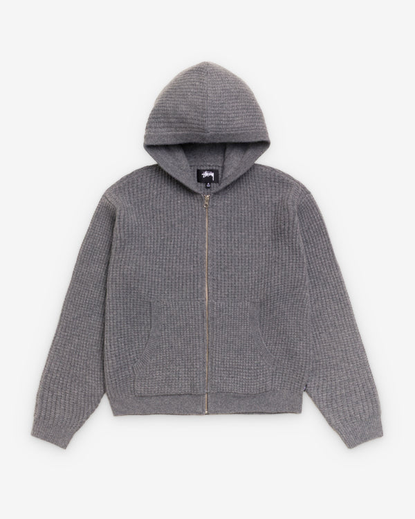 Stüssy - Men's Waffle Cashmere Zip Hood - (Charcoal)