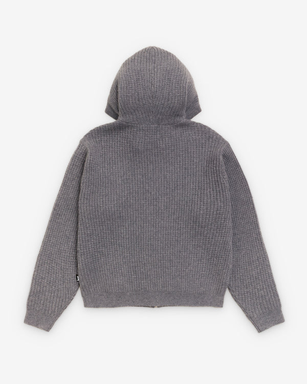 Stüssy - Men's Waffle Cashmere Zip Hood - (Charcoal)