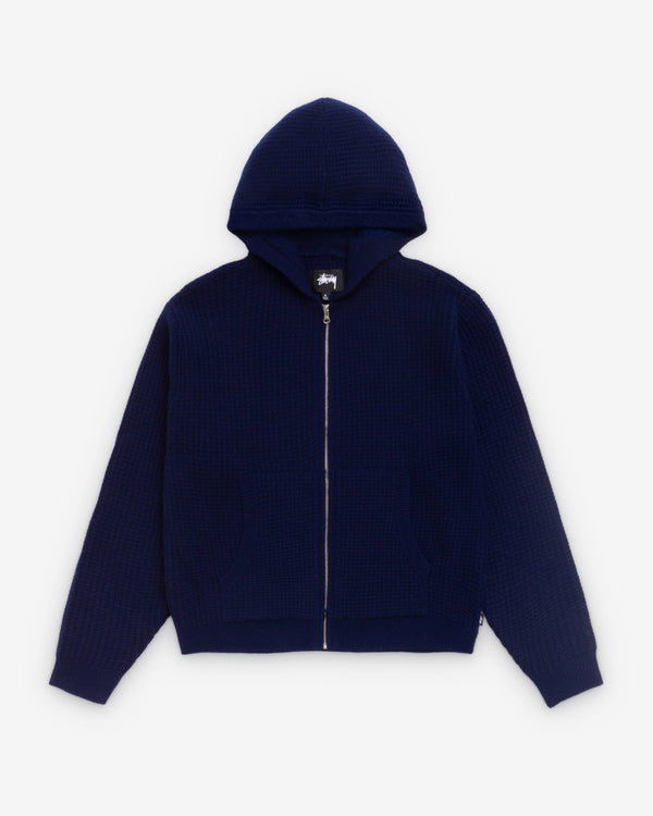 Stüssy - Men's Waffle Cashmere Zip Hood - (Black)