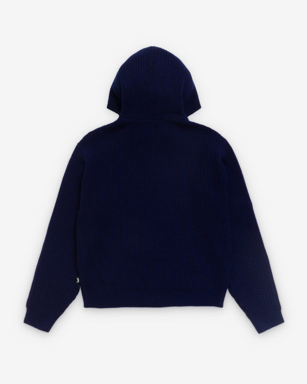 Stüssy - Men's Waffle Cashmere Zip Hood - (Black)