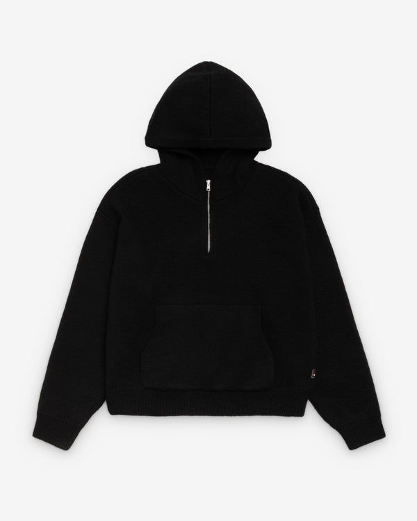Stüssy - Men's Quarter Zip Sweater Hood - (Black)