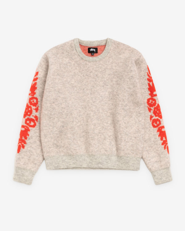 Stüssy - Men's Flower Mohair Sweater - (Grey Heather)