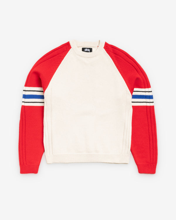 Stüssy - Men's Stripe Raglan Crew - (Red)