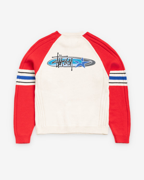 Stüssy - Men's Stripe Raglan Crew - (Red)