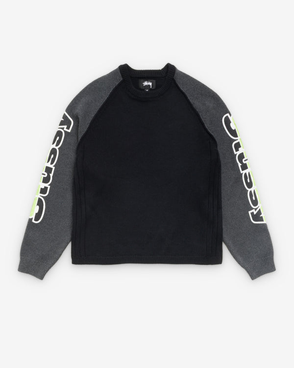 Stüssy - Men's Two Tone Raglan Sweater - (Black)
