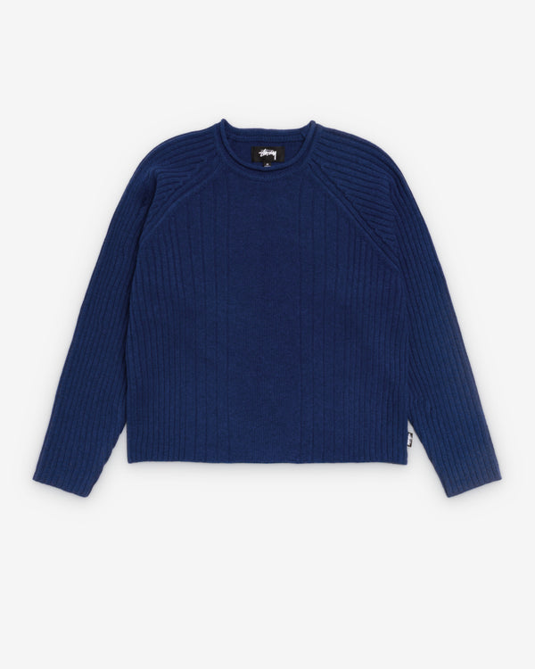 Stüssy - Men's Merino Roll Neck Sweater - (Blue)