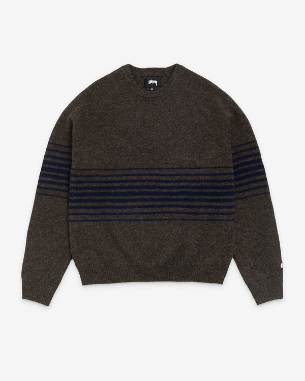 Stüssy Men's Shadow Stripe Raglan Sweater - Dark Brown
