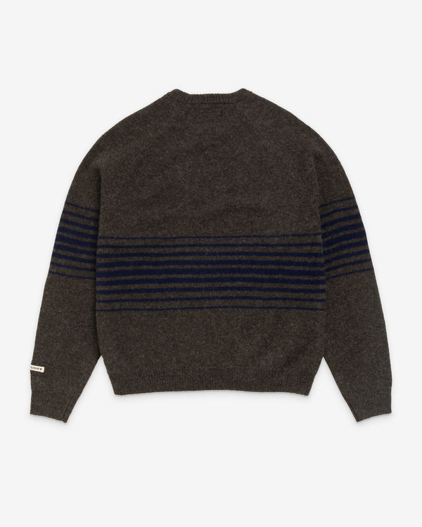 Stüssy Men's Shadow Stripe Raglan Sweater - Dark Brown