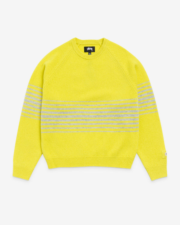 Stüssy Men's Shadow Stripe Raglan Sweater - Lemon