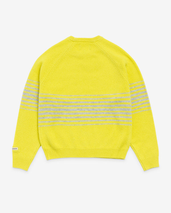 Stüssy Men's Shadow Stripe Raglan Sweater - Lemon