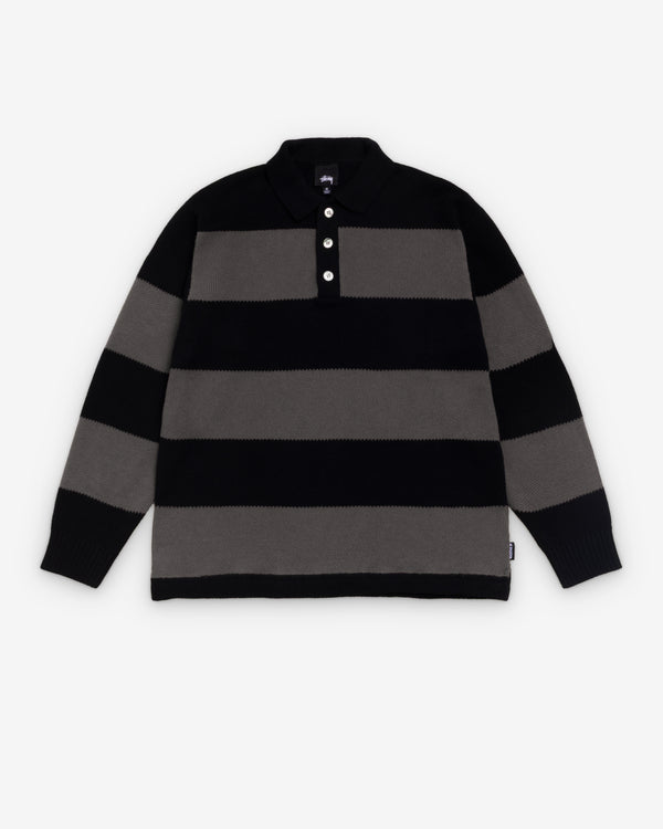 Stüssy - Men's Pique Knit Stripe Rugby - (Black)