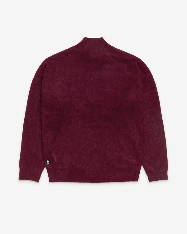 Stüssy Men's Brushed Cashmere Quarterzip - BURG