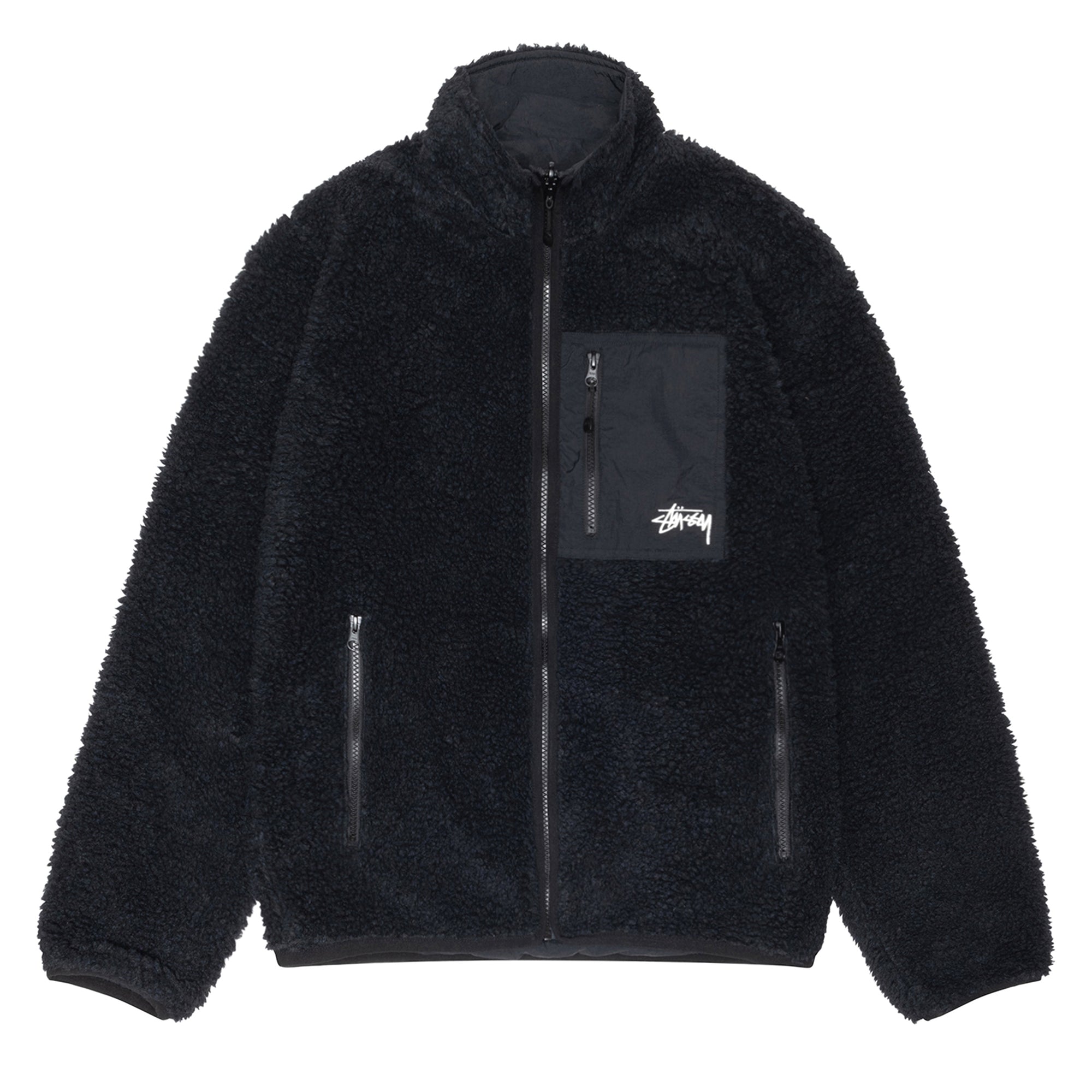 Stüssy - Sherpa Reversible Jacket - (Black) view 1