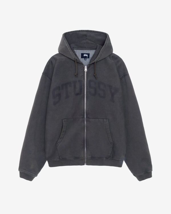 Stüssy - Men's Faded Graphic Zip Hood - (Washed Black)