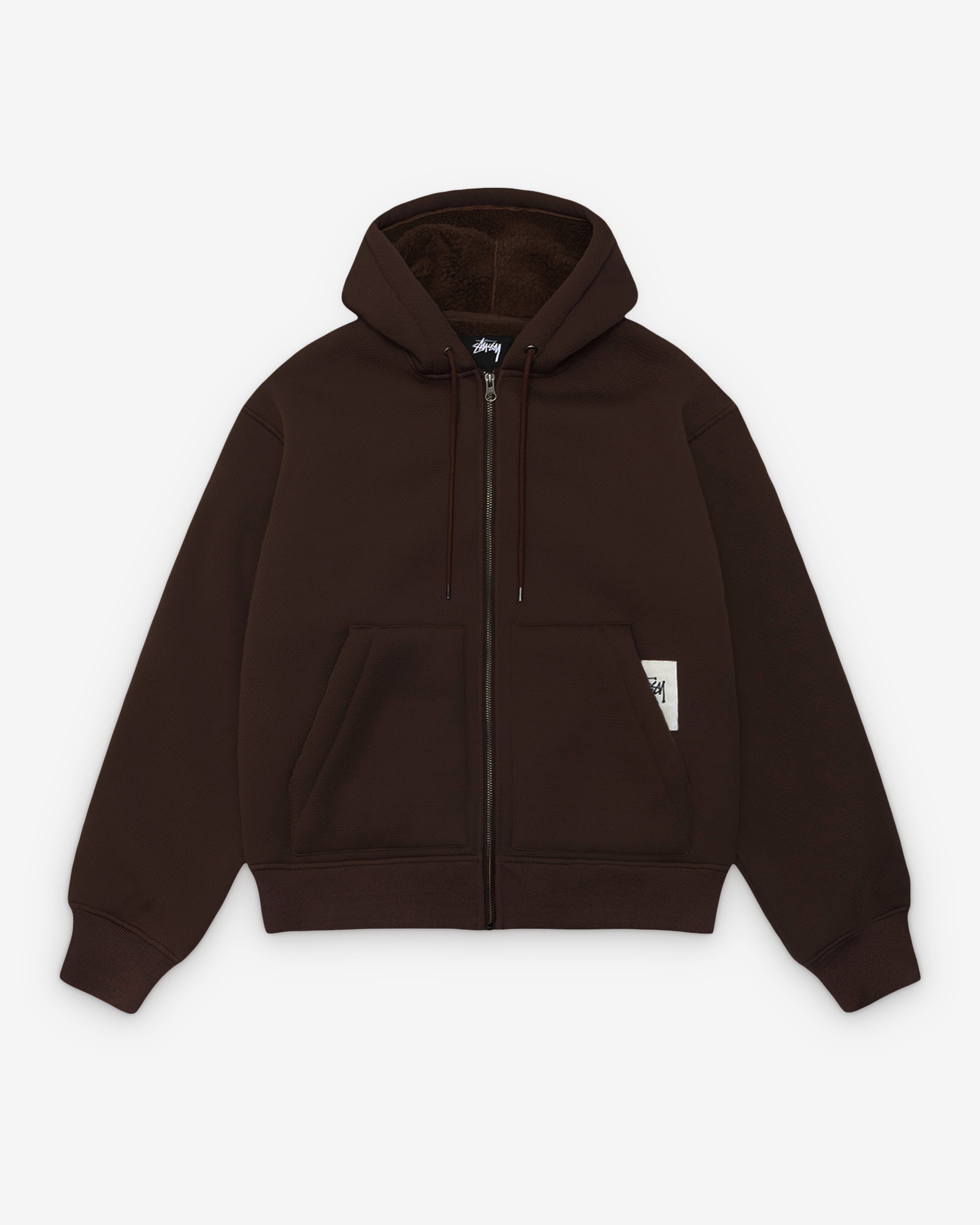 Stüssy: Bonded Sherpa Hoodie (Brown) | DSML E-SHOP