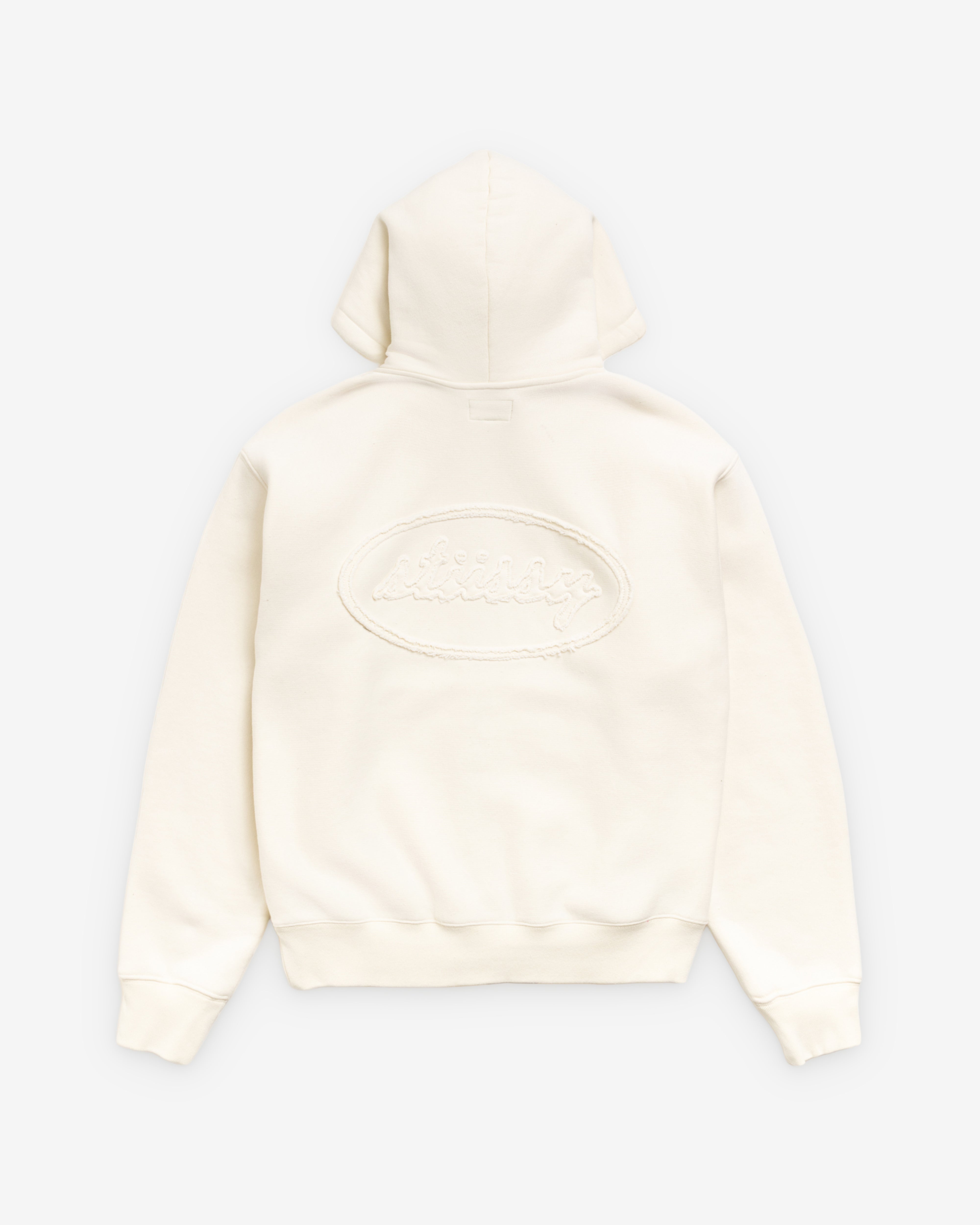 Stüssy: Men's Cursive Applique Zip Hood (Natural) | Dover Street