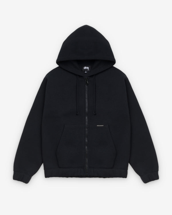 Stüssy - Men's Bonded Jersey Zip Hood - (Black)