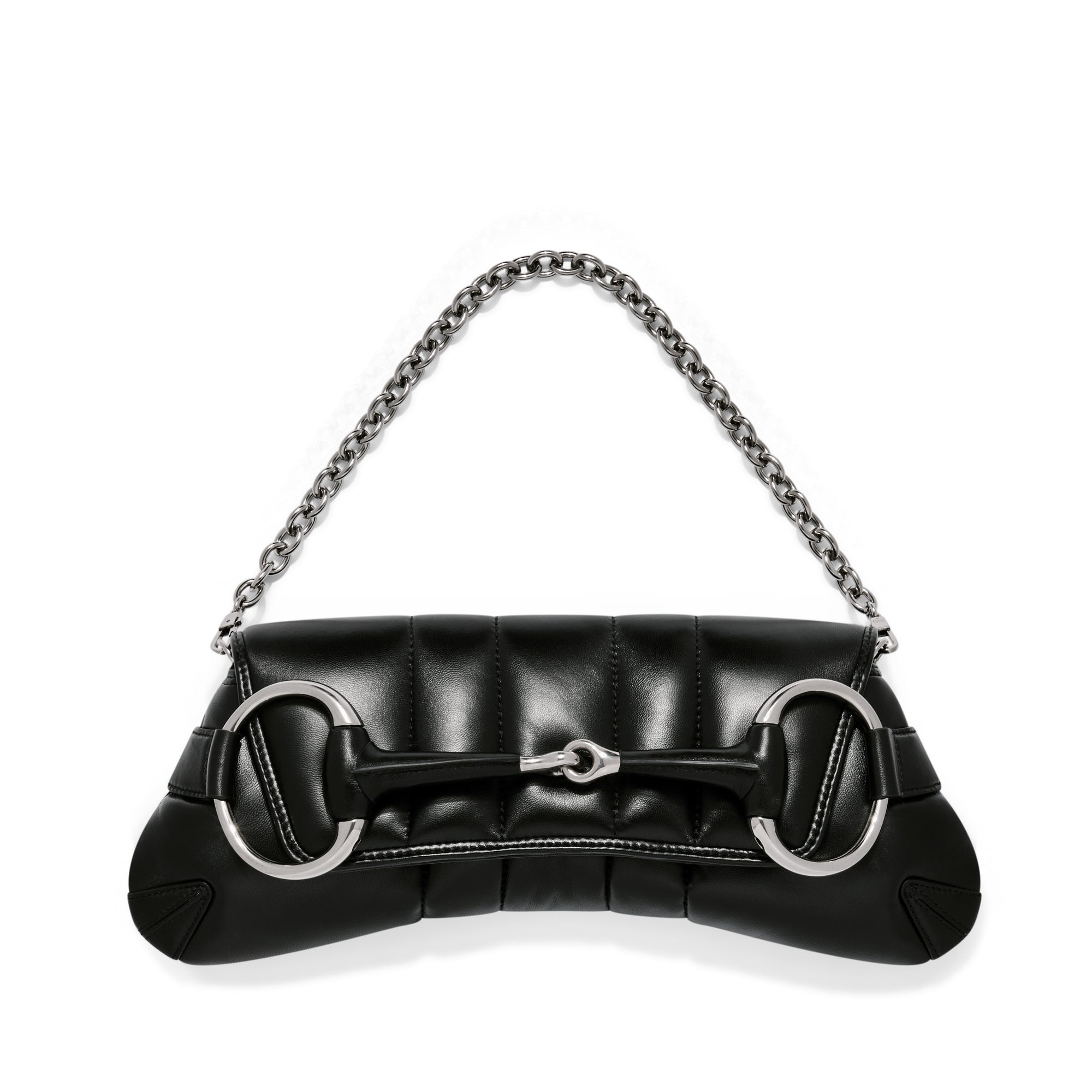 Gucci Horsebit Chain medium shoulder bag in black leather