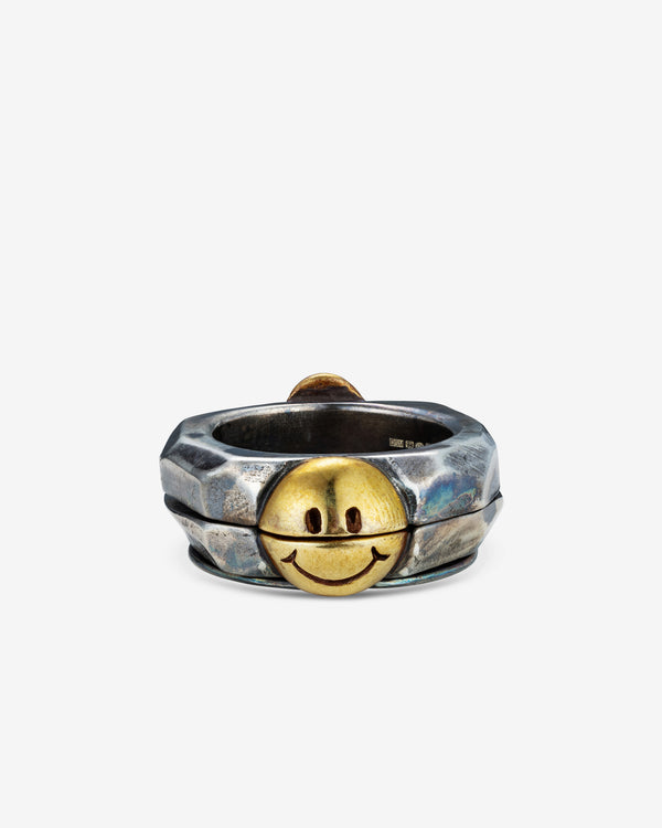 13 Lucky Monkey  - Mellow Yellow Rotating Ring -  (Silver)