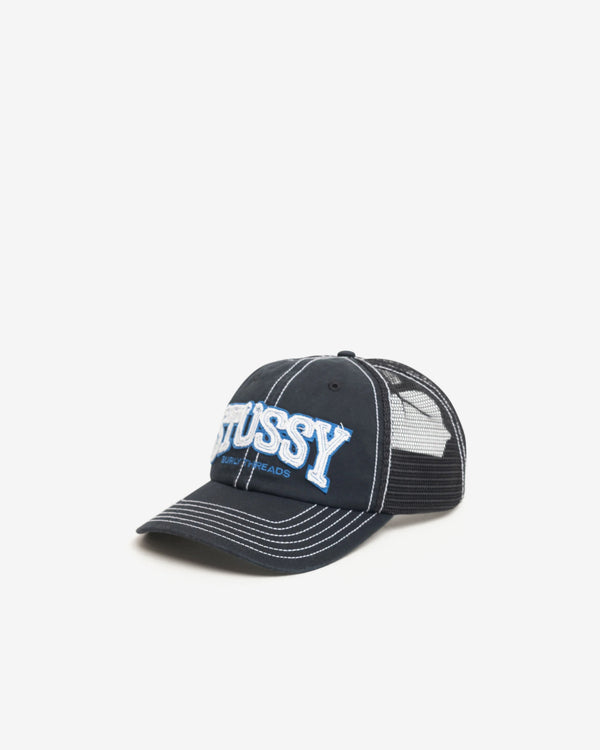 Stüssy - Men's Md Burly Threads Trucker - (Black)