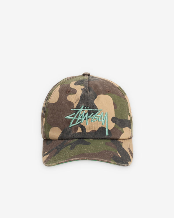 Stüssy - Men's Big Stock Mid Depth Cap - (Woodland Camo)