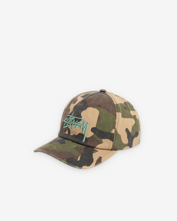 Stüssy - Men's Big Stock Mid Depth Cap - (Woodland Camo)