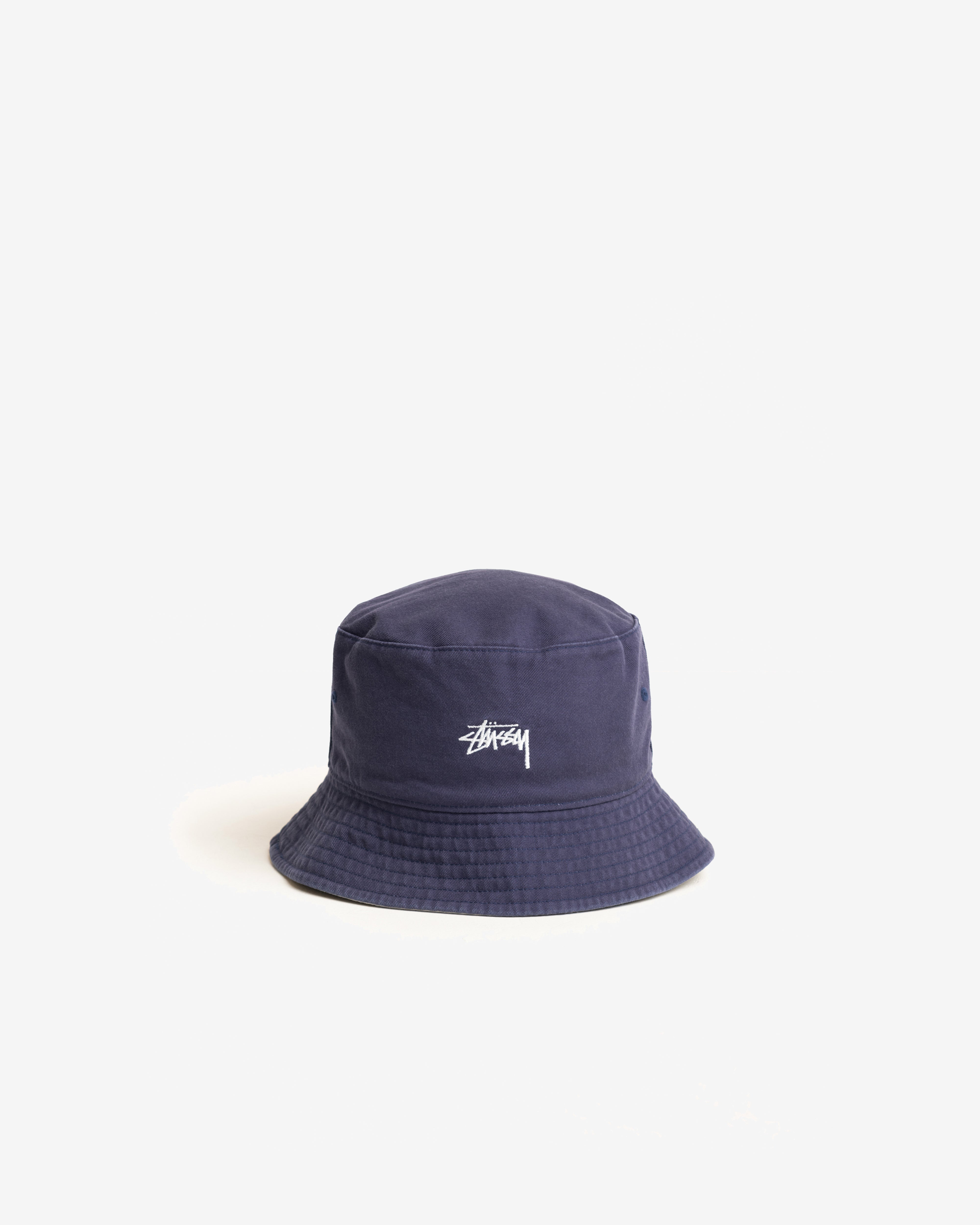 Stussy: Men's Reversible Stock Bucket Hat (Navy Stripe) | Dover