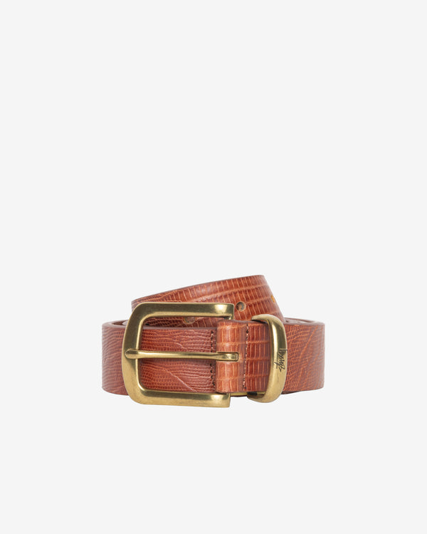 Stüssy - Lizard Texture Underlay Belt - (Cognac)