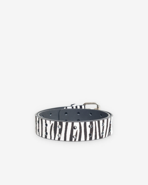 Stüssy - Men's Leather Punch Out Belt - (Zebra Print)