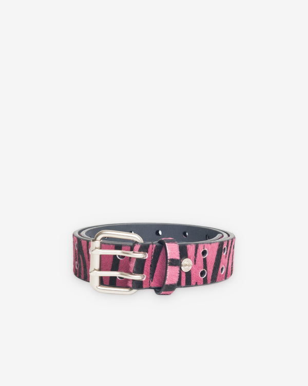 Stüssy - Men's Leather Punch Out Belt - (Pink Zebra Print)